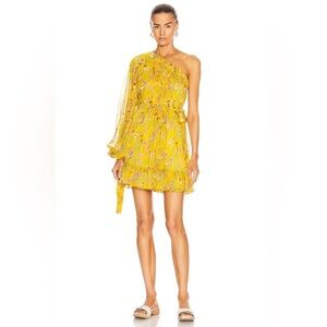 Alexis Edyta one-shoulder yellow dress in size Small